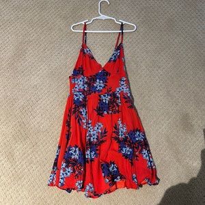 Lulus red floral mini dress